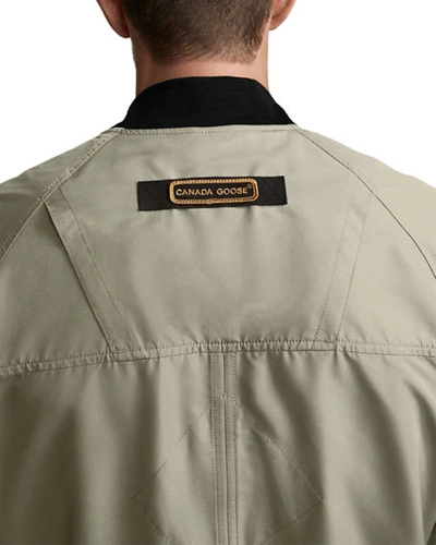 Shop Canada Goose Men's Faber Button-front Bomber Jacket In Lichen