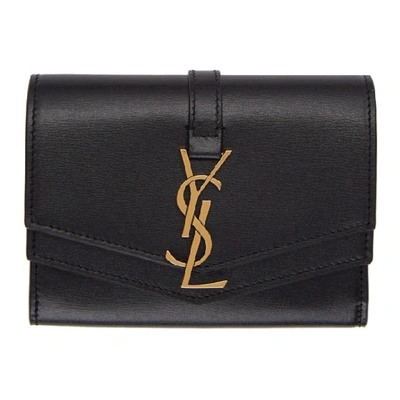 Shop Saint Laurent Black Small Sulpice Wallet