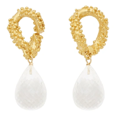 Shop Alighieri Gold And Transparent The Initial Spark Earrings