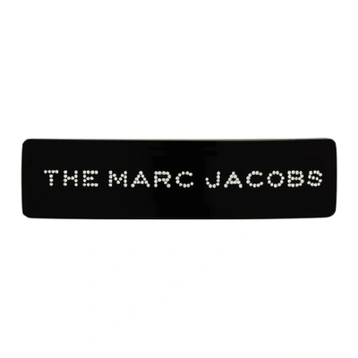Shop Marc Jacobs Black Logo Barrette In 002 Blkmult