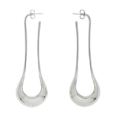 Shop Lemaire Silver Long Drop Earrings In 927 Silver