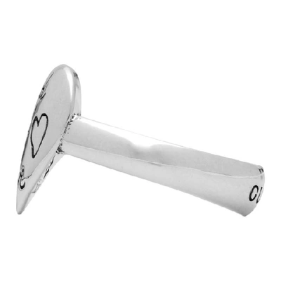 Shop Gucci Silver 'blind For Love' Heart Ring