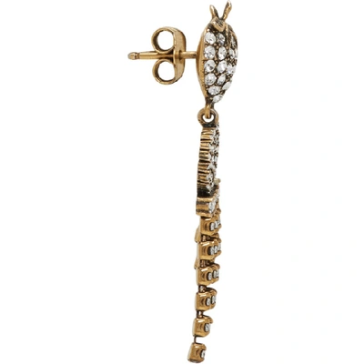 Shop Gucci Gold Strawberry Crystal Earrings In 8062 Crysta