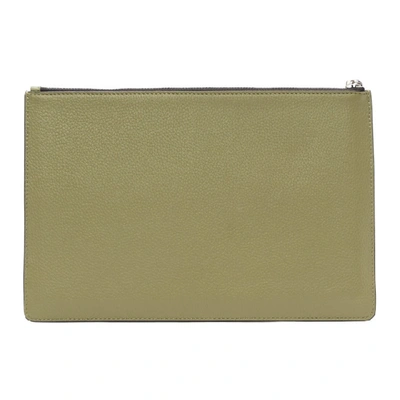 Shop Marc Jacobs Green Large The Textured Box Pouch In 319 Moss