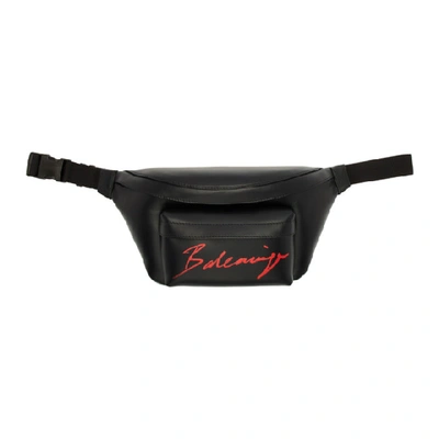 Shop Balenciaga Black Signature Everyday Belt Pack Pouch In 1000 Blk