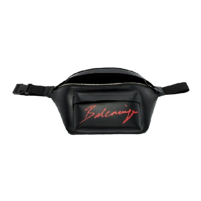 Shop Balenciaga Black Signature Everyday Belt Pack Pouch In 1000 Blk