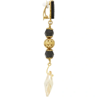 Shop Dolce & Gabbana Dolce And Gabbana Black And Gold Drop Earrings In N0011 Blk/g