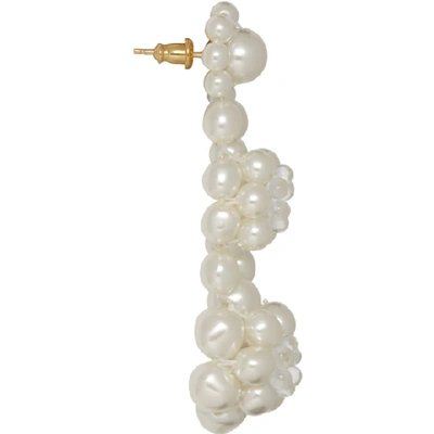 Shop Simone Rocha White Three Tier Earrings In Pearl