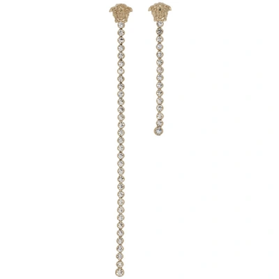 Shop Versace Gold Medusa Chain Drop Earrings In D0oc Gold