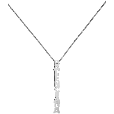 Shop Balenciaga Silver Typo Necklace