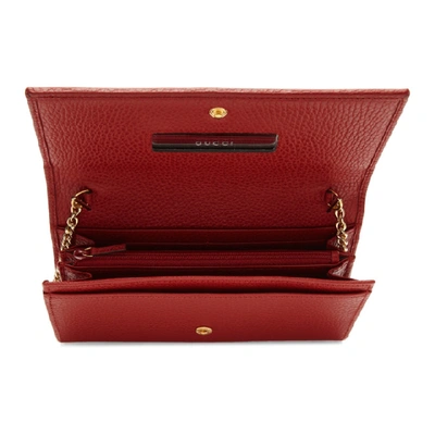 Shop Gucci Red Small Marmont Chain Wallet Bag In 6433 Red