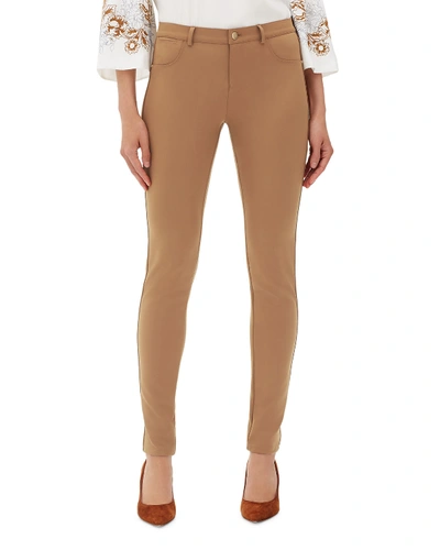 Shop Lafayette 148 Mercer Acclaimed Stretch Mid-rise Skinny Jeans In Camello