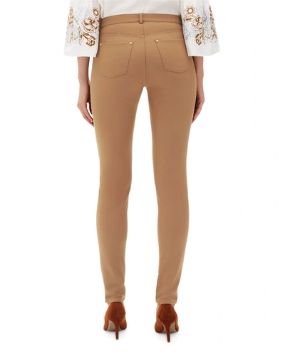 Shop Lafayette 148 Mercer Acclaimed Stretch Mid-rise Skinny Jeans In Camello