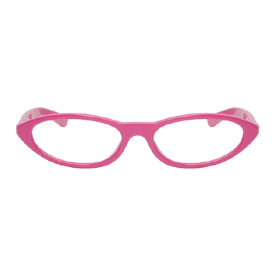BALENCIAGA 粉色窄框眼镜