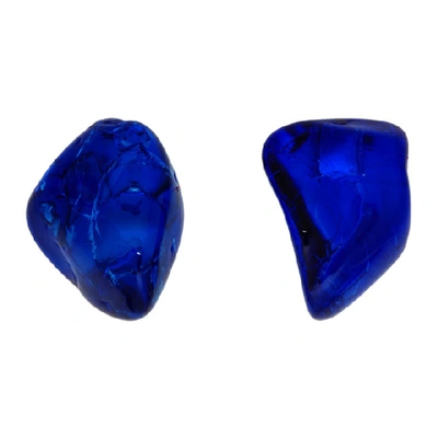 Shop Balenciaga Blue Rock Earrings In 8197 Blue