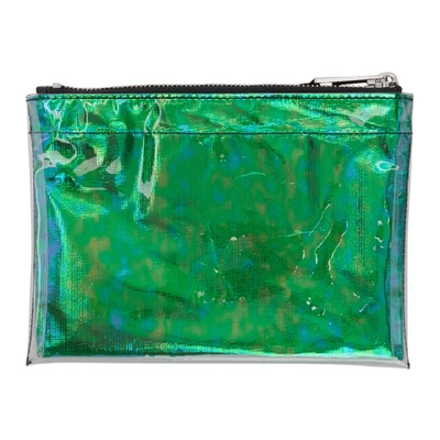 Shop Marc Jacobs Blue And Green The Iridescent Flat Pouch In 301 Green
