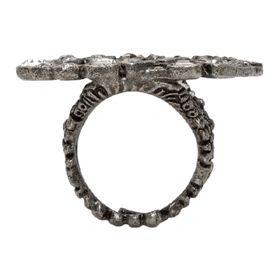 Shop Gucci Silver Gg Marmont Ring In 8162 Clear