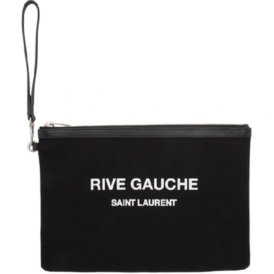 SAINT LAURENT 黑色帆布手袋