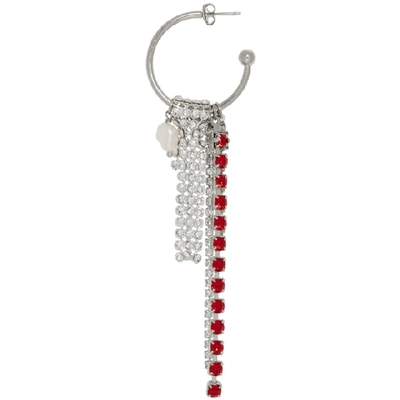 Shop Justine Clenquet Silver And Red Holly Earring In Holly Brace