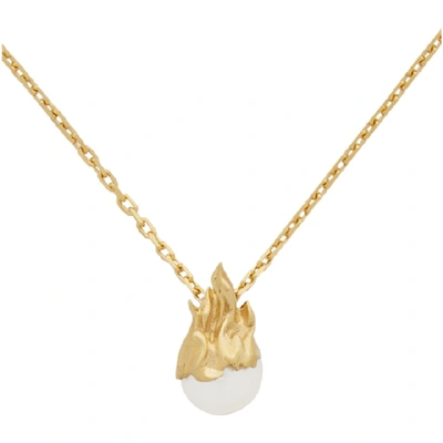 Shop Alan Crocetti Gold Pearl In Heat Necklace