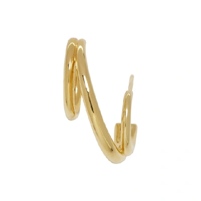 Shop Charlotte Chesnais Gold Single Triplet Earring In Yellow Verm