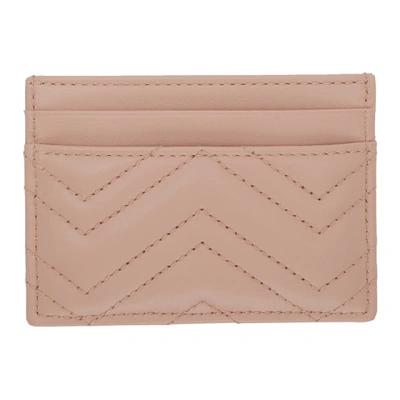 Shop Gucci Pink Gg Marmont Card Holder