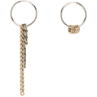 Shop Justine Clenquet Silver And Gold Jane Bicolor Earrings In Silver Gol