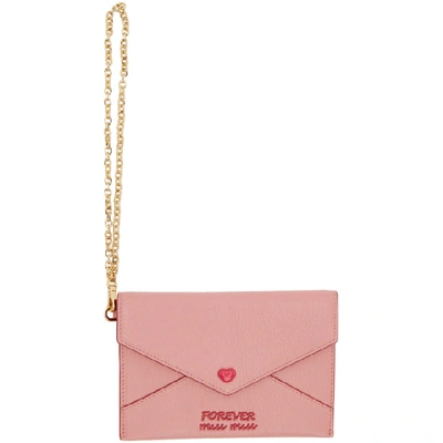 Shop Miu Miu Pink Love Envelope Pouch