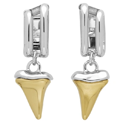 Shop Chloé Chloe Silver And Gold Shark Tooth Earrings In 9dx Gld/pal
