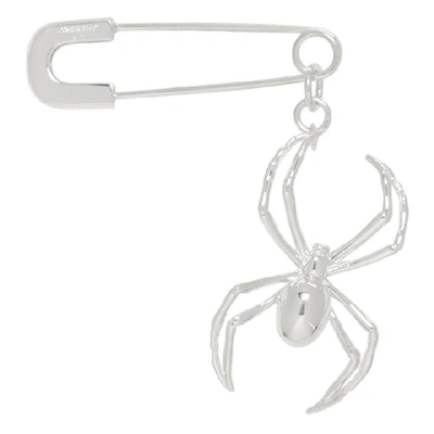 Shop Ambush Silver Spider Safety Pin Single Earring
