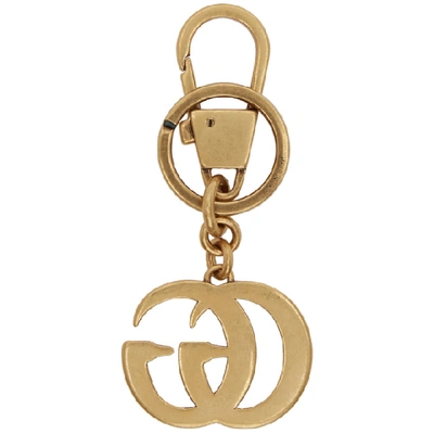 Shop Gucci Gold Gg Pearl Keychain In 8817 Gold P