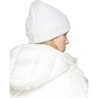 Shop Moncler White Wool Beanie In 034 White