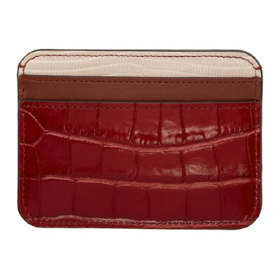 Shop Chloé Chloe Red Croc Chloe C Card Holder In 634 Dustyre