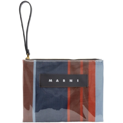 Shop Marni Blue And Red Glossy Grip Pouch In Str64 Lacqu
