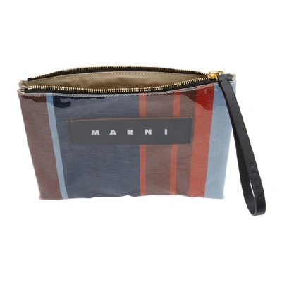 Shop Marni Blue And Red Glossy Grip Pouch In Str64 Lacqu