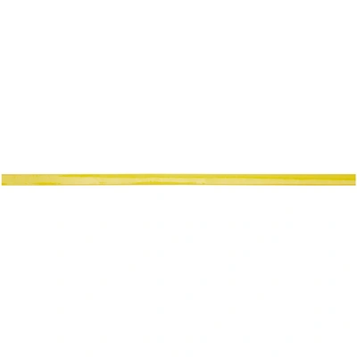 OFF-WHITE 黄色束线带吊牌漆皮腰带