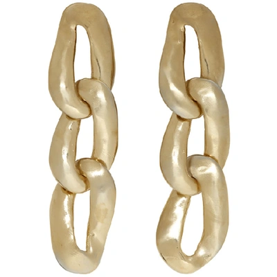 Shop Marni Gold Chain-link Earrings In 00n29 Palla