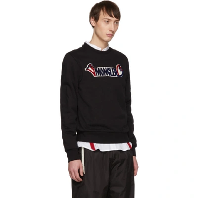 Shop Moncler 2  1952 Black Logo Sweatshirt In 109-999.blk