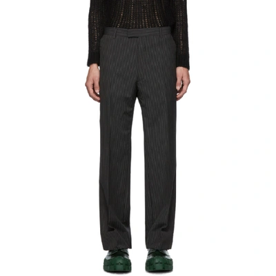 Shop Prada Black & Grey Kid Classic Trousers In Asphalt