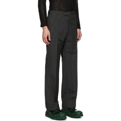 Shop Prada Black & Grey Kid Classic Trousers In Asphalt