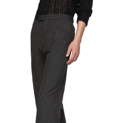 Shop Prada Black & Grey Kid Classic Trousers In Asphalt