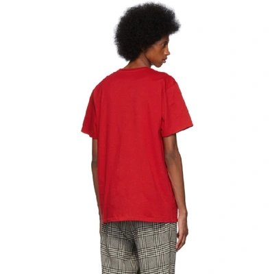 Shop Gucci Red Oversized Tennis Club T-shirt In 6509 Red