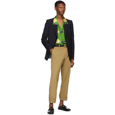 Shop Gucci Green Wrinkled Harness Shirt In 3086 Green