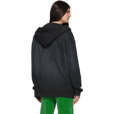 Shop Gucci Reversible Black Logo Zip-up Hoodie In 1082 Black