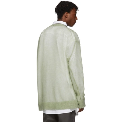 Shop Jil Sander Green Open Knit Regular Fit Sweater In 345 - Ongrn