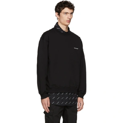 Shop Balenciaga Black Small Logo Sweatshirt In 1000 Black