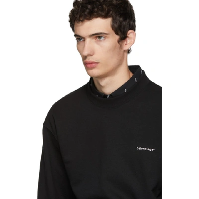 Shop Balenciaga Black Small Logo Sweatshirt In 1000 Black