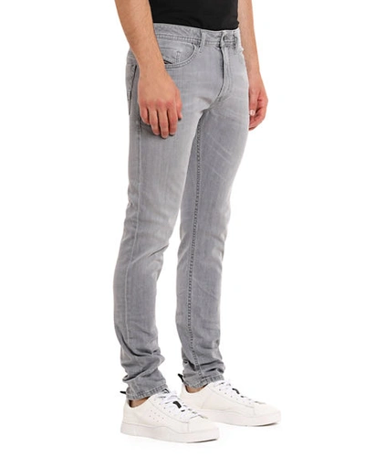 Shop Diesel Men's Thommer Slim Stretch-cotton Jeans In Gray
