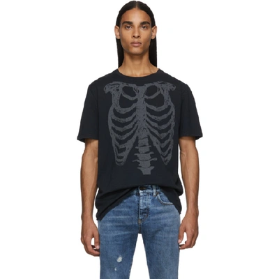 Shop Saint Laurent Black Skeleton T-shirt In 1088 Wshblk