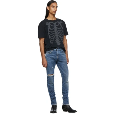 Shop Saint Laurent Black Skeleton T-shirt In 1088 Wshblk